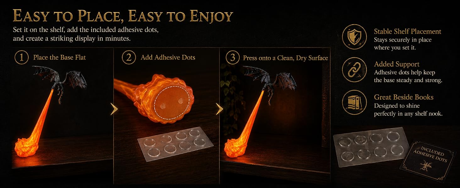 Fire Dragon shelf placement instructions