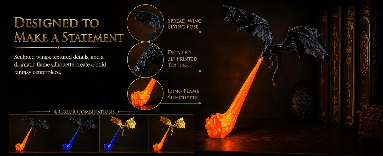 Fire Dragon statement design and colour combinations